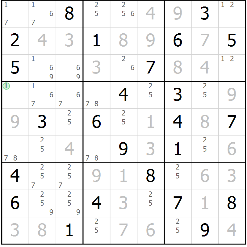 Position des candidats pour la solution de la Gr 41 page 44 du magazine de sudoku Virtuose n° 104