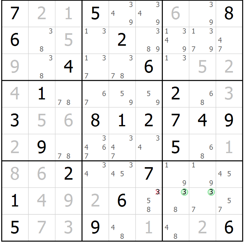 Position des candidats pour la solution de la Gr 62 page 65 du magazine de sudoku Virtuose n° 104