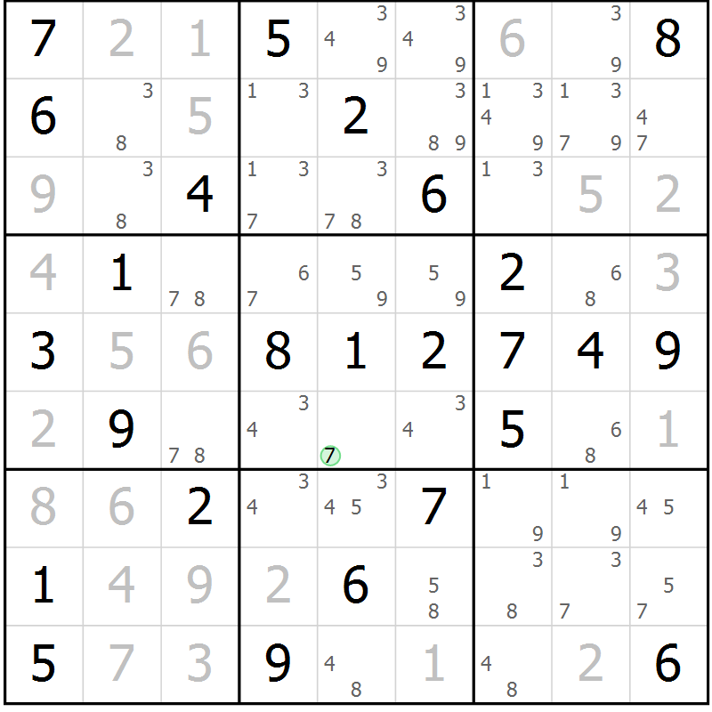 Position des candidats pour la solution de la Gr 62 page 65 du magazine de sudoku Virtuose n° 104