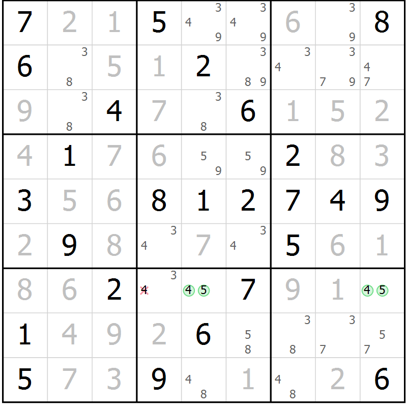 Position des candidats pour la solution de la Gr 62 page 65 du magazine de sudoku Virtuose n° 104