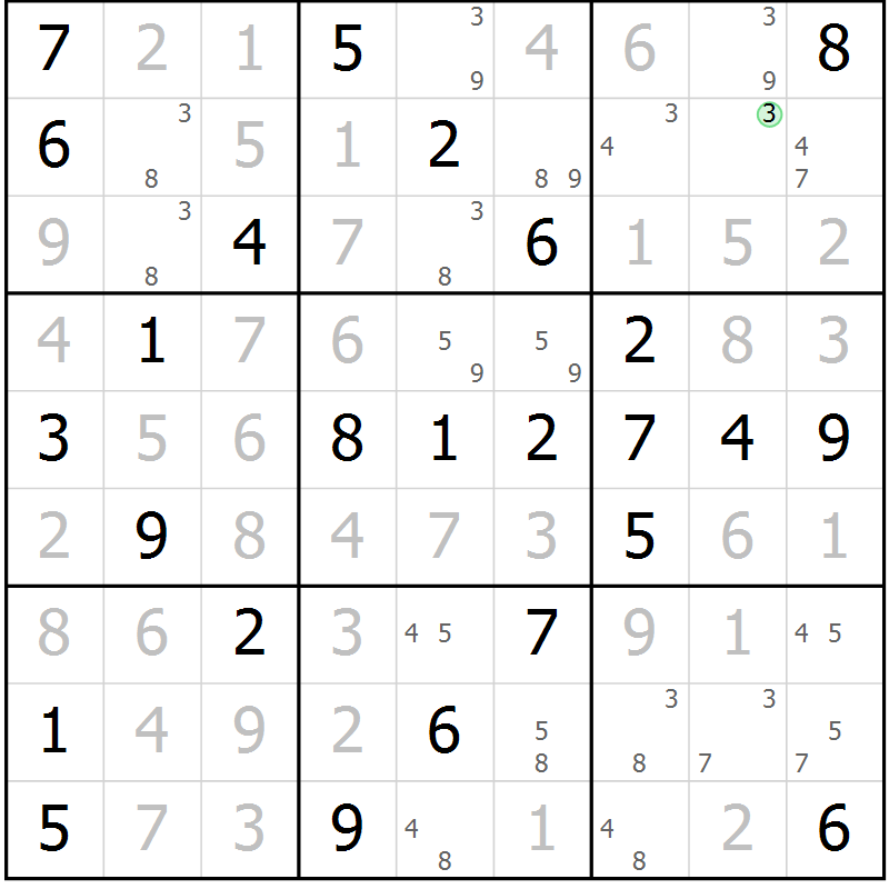 Position des candidats pour la solution de la Gr 62 page 65 du magazine de sudoku Virtuose n° 104