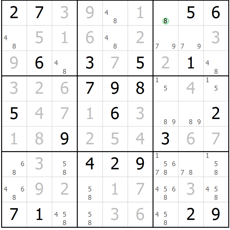 Position des candidats pour la solution de la Gr 63 page 66 du magazine de sudoku Virtuose n° 104
