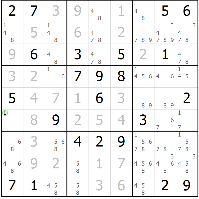 Position des candidats pour la solution de la Gr 63 page 66 du magazine de sudoku Virtuose n° 104