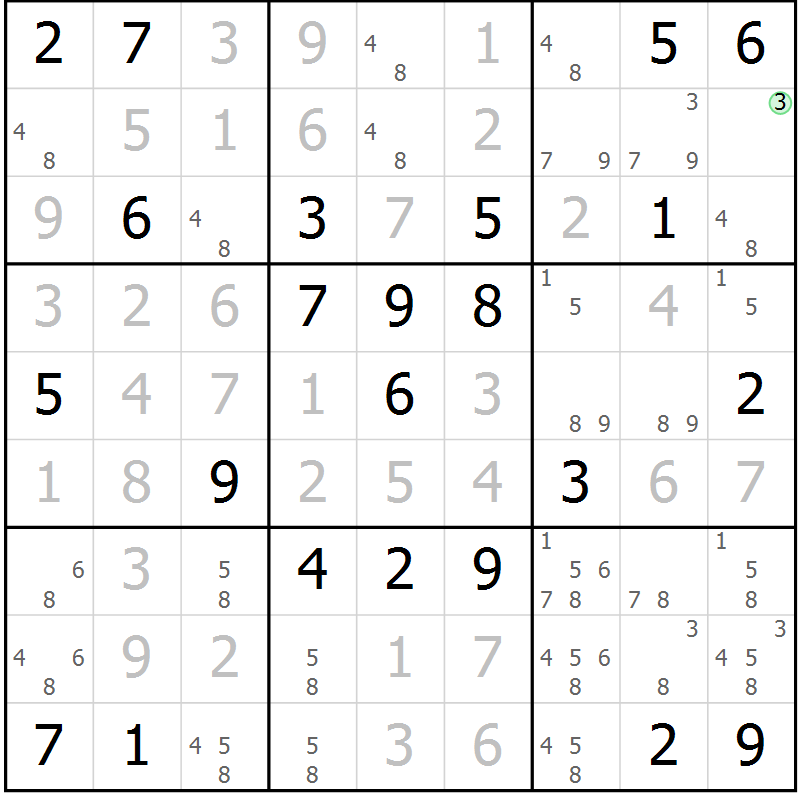 Position des candidats pour la solution de la Gr 63 page 66 du magazine de sudoku Virtuose n° 104
