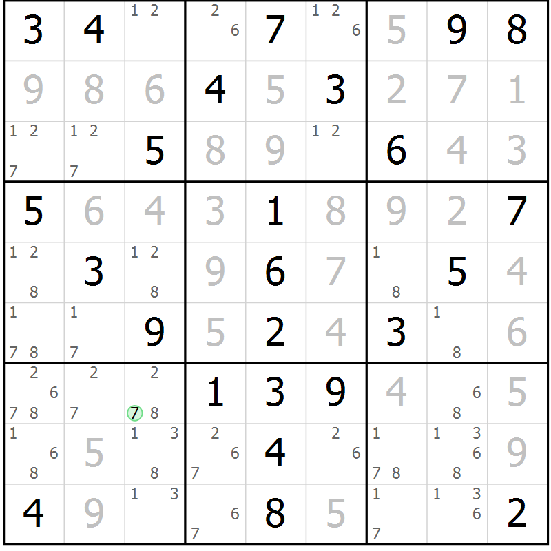 Position des candidats pour la solution de la Gr 66 page 69 du magazine de sudoku Virtuose n° 104