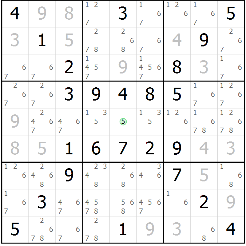 Position des candidats pour la solution de la Gr 68 page 71 du magazine de sudoku Virtuose n° 104