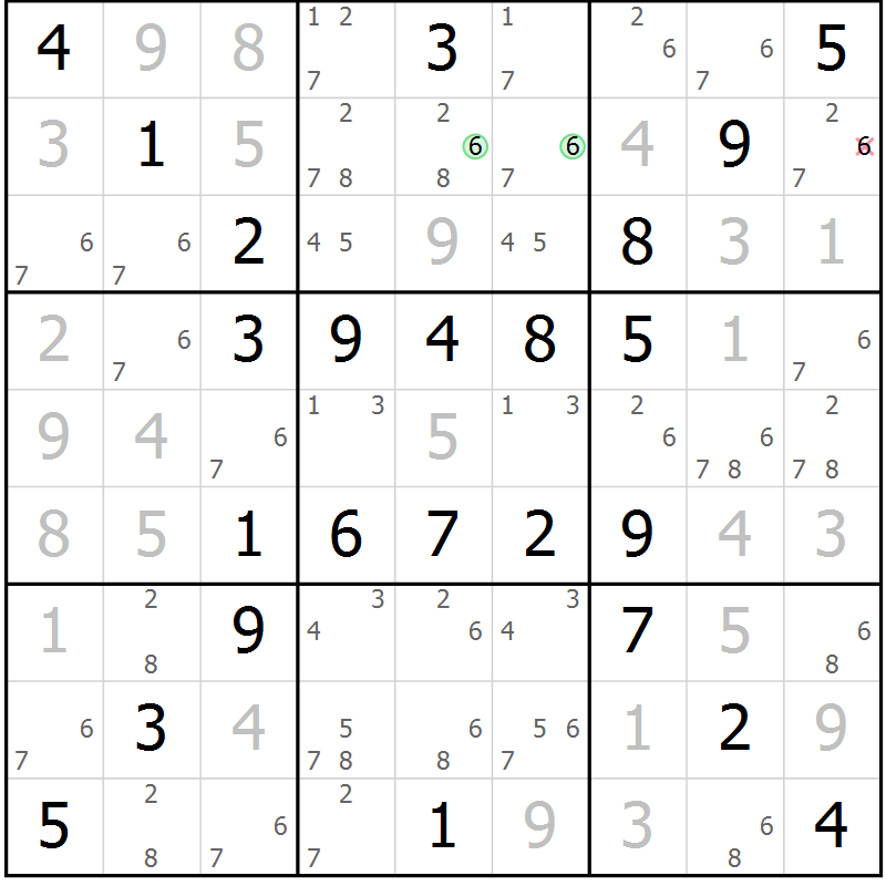 Position des candidats pour la solution de la Gr 68 page 71 du magazine de sudoku Virtuose n° 104