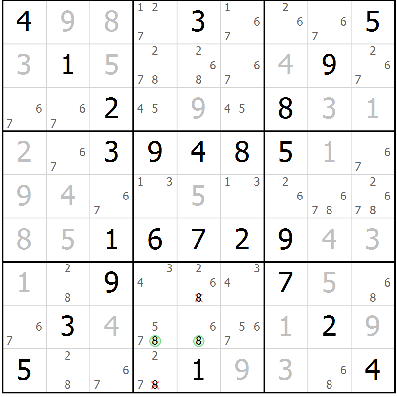 Position des candidats pour la solution de la Gr 68 page 71 du magazine de sudoku Virtuose n° 104