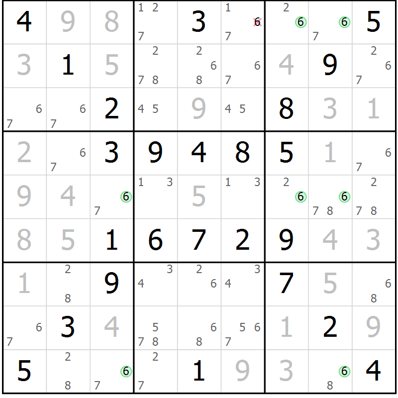 Position des candidats pour la solution de la Gr 68 page 71 du magazine de sudoku Virtuose n° 104