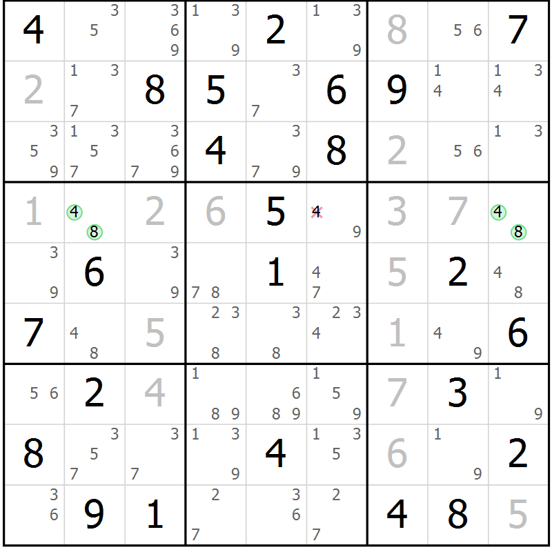 Position des candidats pour la solution de la Gr 83 page 86 du magazine de sudoku Virtuose n° 104