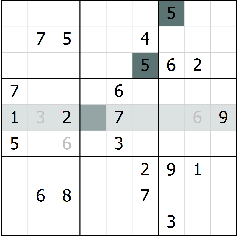Position des candidats pour la solution de la Gr 1 page 4 du magazine de sudoku Virtuose n° 105