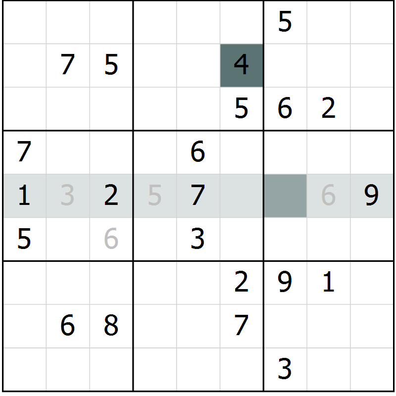 Position des candidats pour la solution de la Gr 1 page 4 du magazine de sudoku Virtuose n° 105