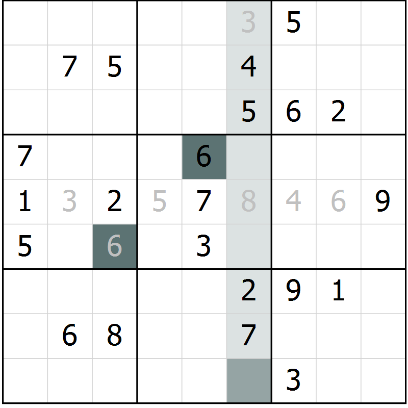 Position des candidats pour la solution de la Gr 1 page 4 du magazine de sudoku Virtuose n° 105