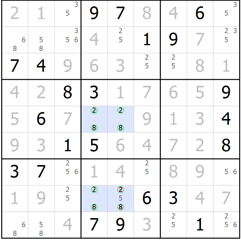 Position des candidats pour la solution de la Gr 16 page 19 du magazine de sudoku Virtuose n° 105