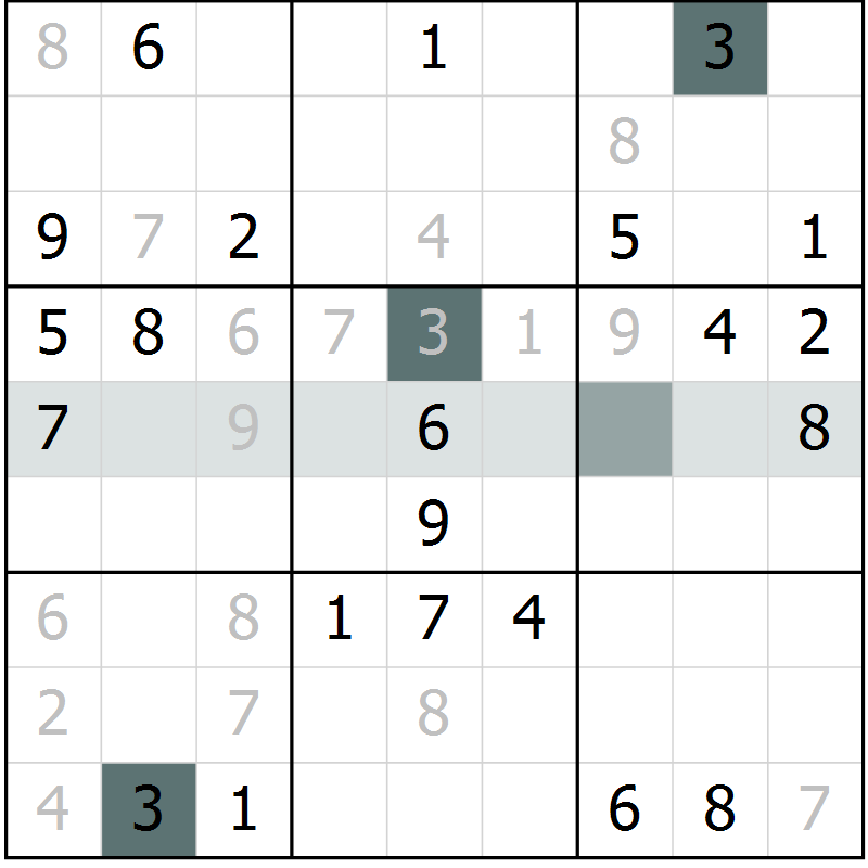 Position des candidats pour la solution de la Gr 2 page 5 du magazine de sudoku Virtuose n° 105