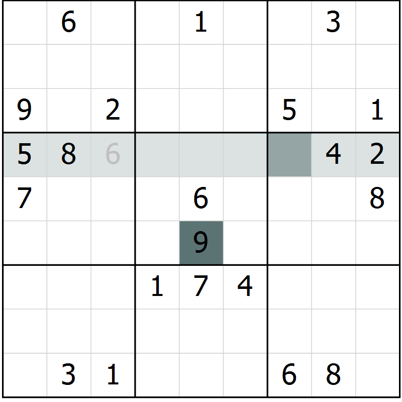 Position des candidats pour la solution de la Gr 2 page 5 du magazine de sudoku Virtuose n° 105