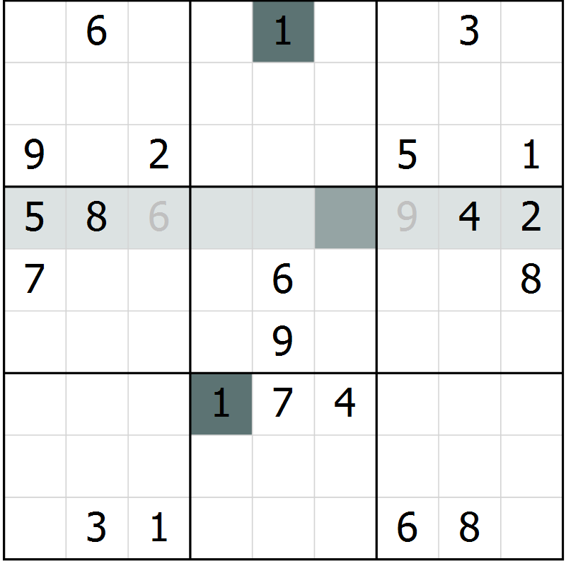 Position des candidats pour la solution de la Gr 2 page 5 du magazine de sudoku Virtuose n° 105
