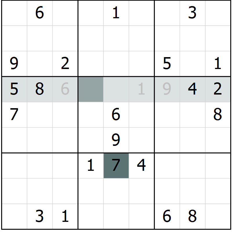 Position des candidats pour la solution de la Gr 2 page 5 du magazine de sudoku Virtuose n° 105
