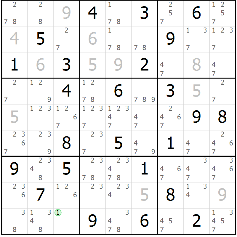 Position des candidats pour la solution de la Gr 32 page 35 du magazine de sudoku Virtuose n° 105