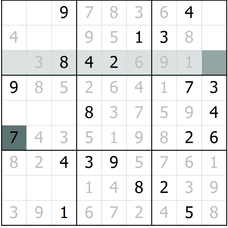 Position des candidats pour la solution de la Gr 5 page 8 du magazine de sudoku Virtuose n° 105