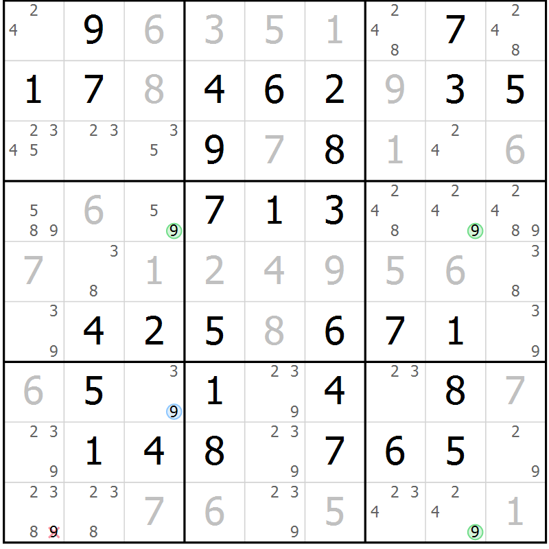 Position des candidats pour la solution de la Gr 66 page 69 du magazine de sudoku Virtuose n° 105