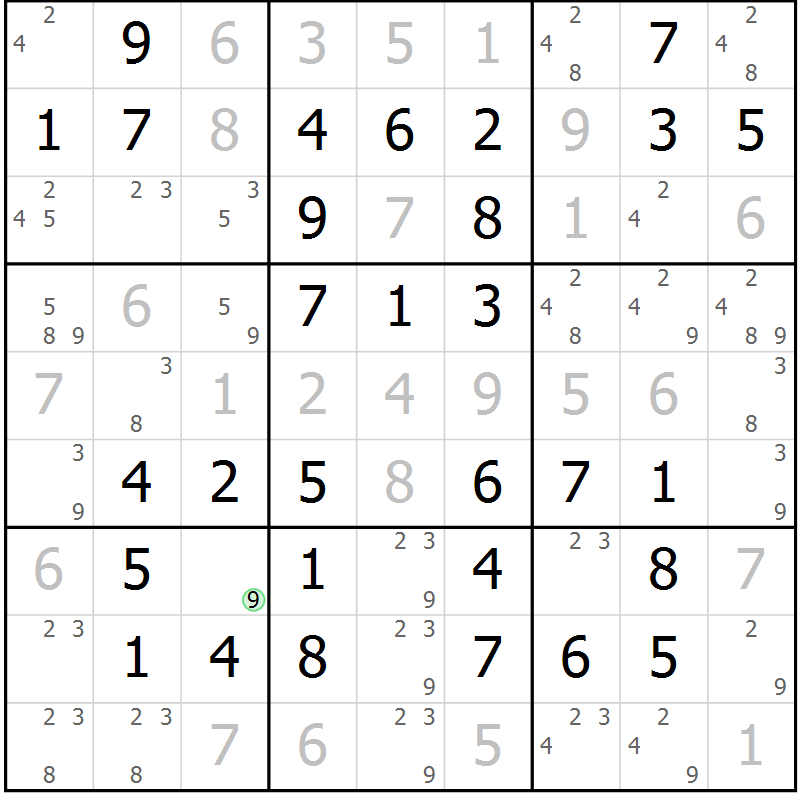 Position des candidats pour la solution de la Gr 66 page 69 du magazine de sudoku Virtuose n° 105