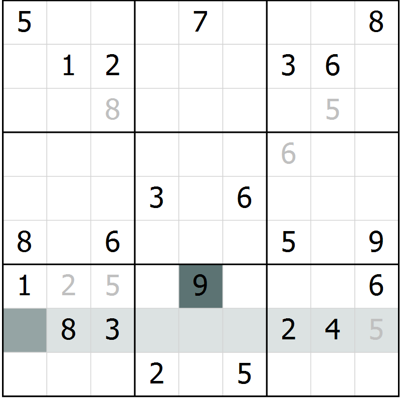 Position des candidats pour la solution de la Gr 1 page 4 du magazine de sudoku Virtuose n° 106