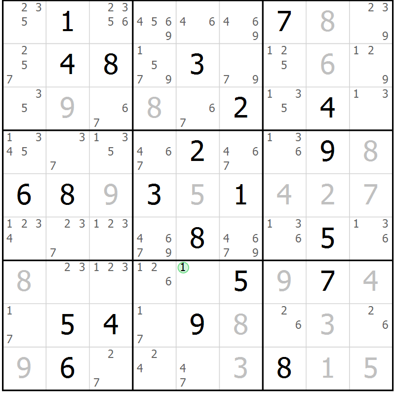 Position des candidats pour la solution de la Gr 21 page 24 du magazine de sudoku Virtuose n° 106