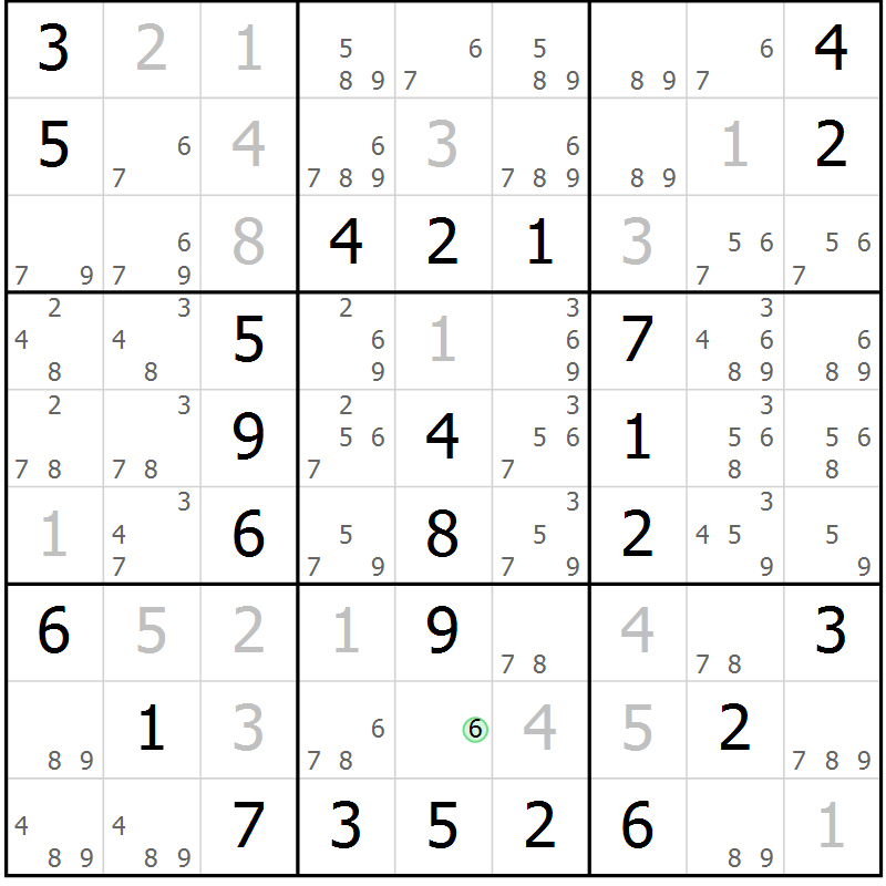 Position des candidats pour la solution de la Gr 28 page 31 du magazine de sudoku Virtuose n° 106