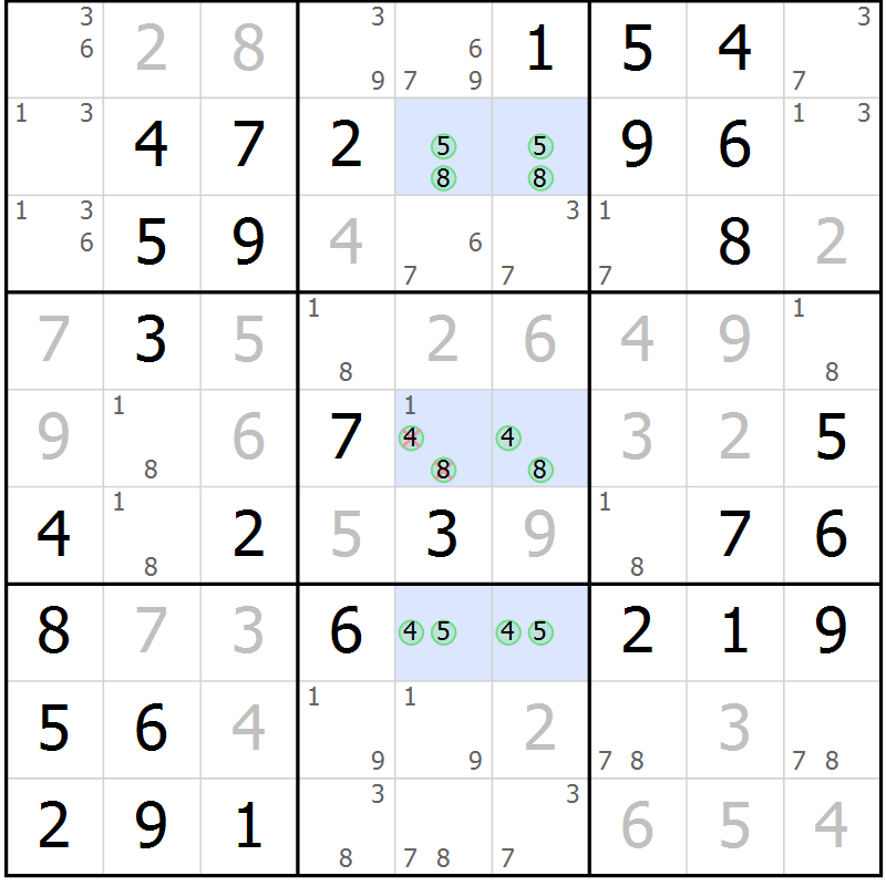 Position des candidats pour la solution de la Gr 31 page 34 du magazine de sudoku Virtuose n° 106