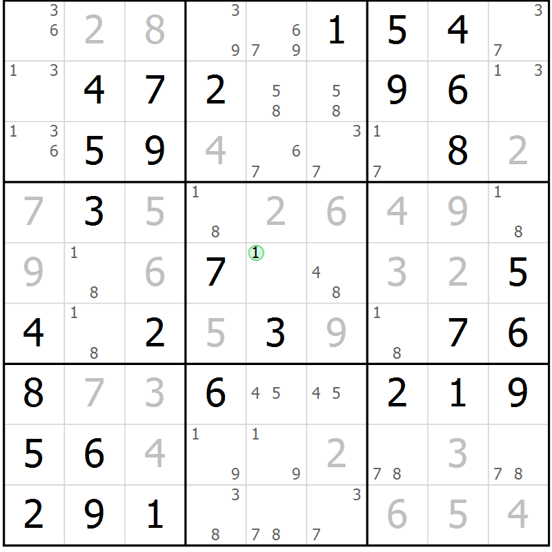 Position des candidats pour la solution de la Gr 31 page 34 du magazine de sudoku Virtuose n° 106