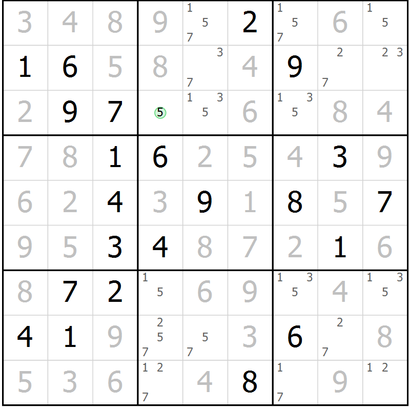Position des candidats pour la solution de la Gr 32 page 35 du magazine de sudoku Virtuose n° 106
