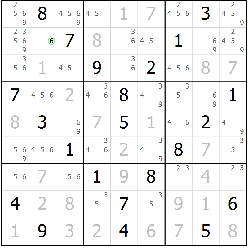 Position des candidats pour la solution de la Gr 34 page 37 du magazine de sudoku Virtuose n° 106