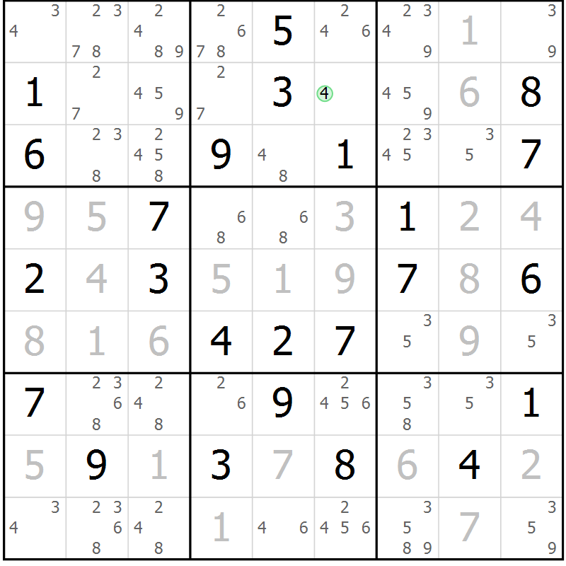 Position des candidats pour la solution de la Gr 44 page 47 du magazine de sudoku Virtuose n° 106