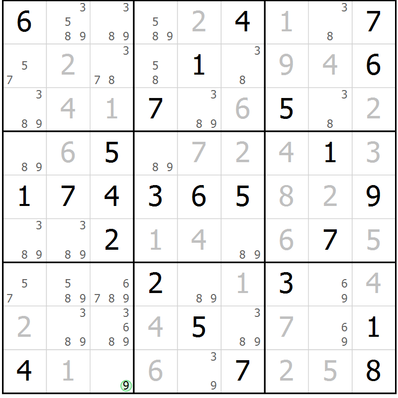 Position des candidats pour la solution de la Gr 53 page 56 du magazine de sudoku Virtuose n° 106