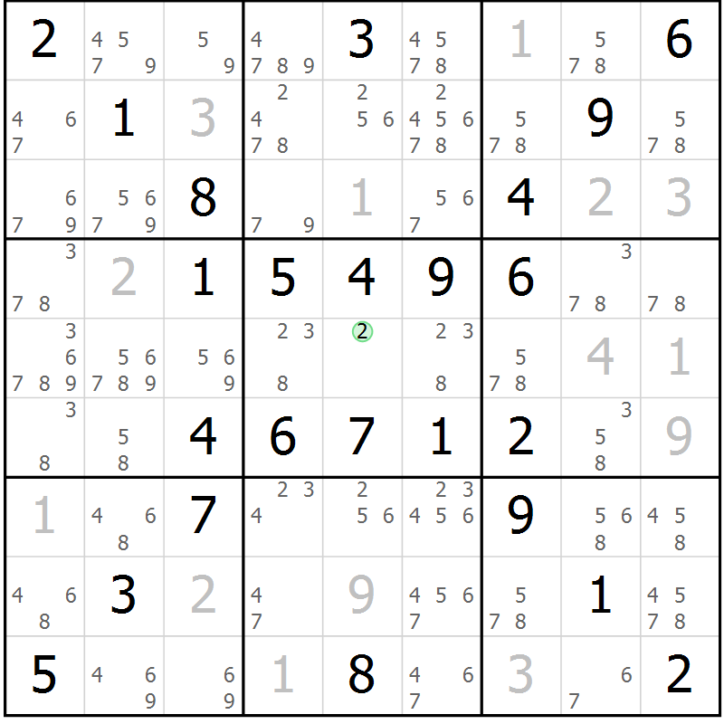 Position des candidats pour la solution de la Gr 60 page 63 du magazine de sudoku Virtuose n° 106