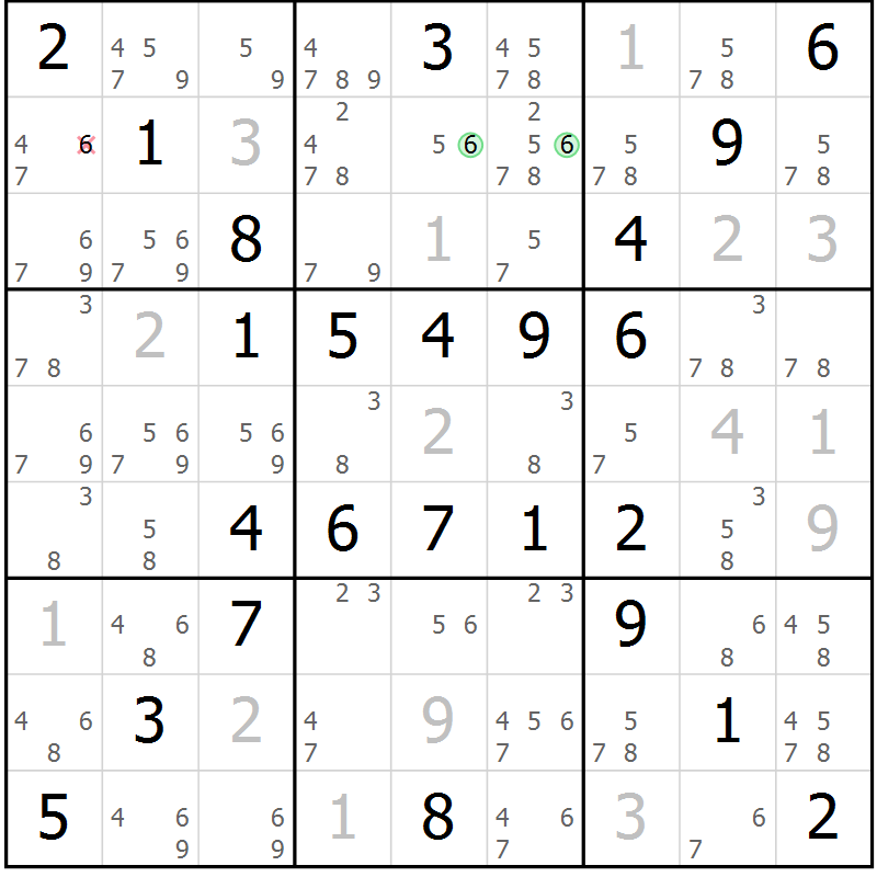 Position des candidats pour la solution de la Gr 60 page 63 du magazine de sudoku Virtuose n° 106