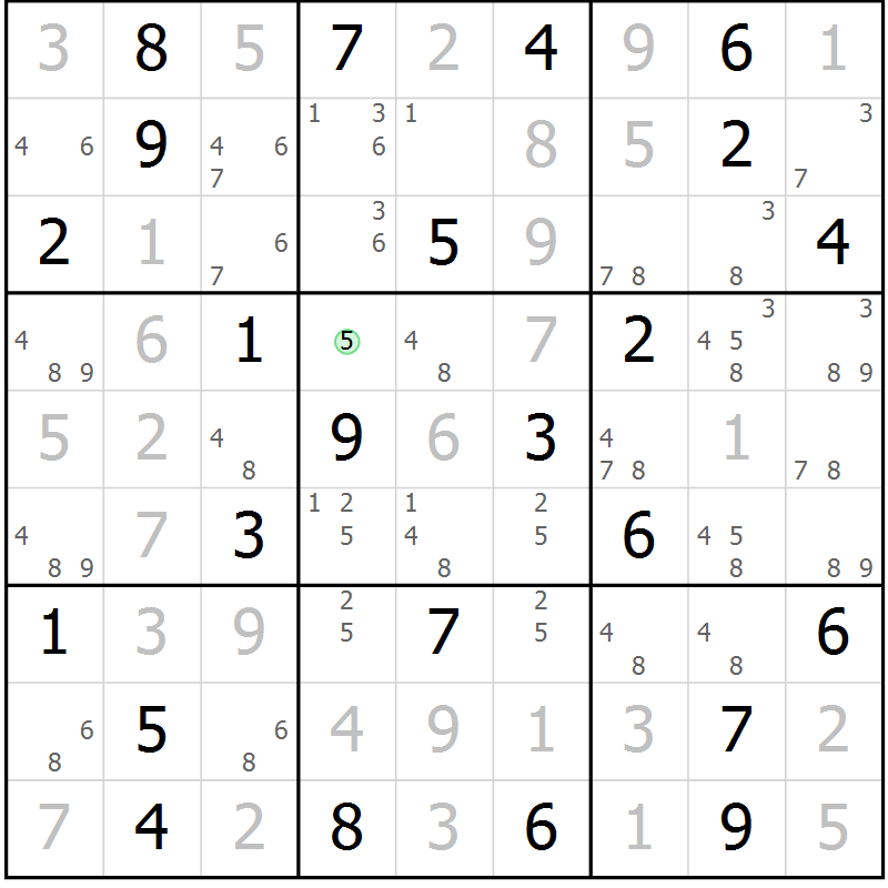 Position des candidats pour la solution de la Gr 62 page 65 du magazine de sudoku Virtuose n° 106