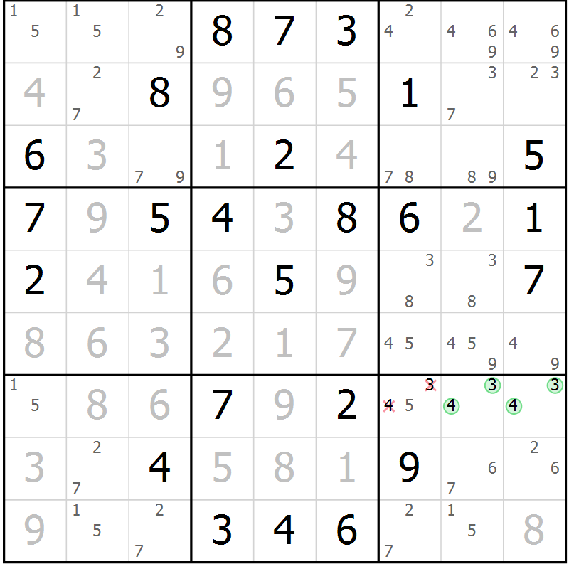 Position des candidats pour la solution de la Gr 66 page 69 du magazine de sudoku Virtuose n° 106