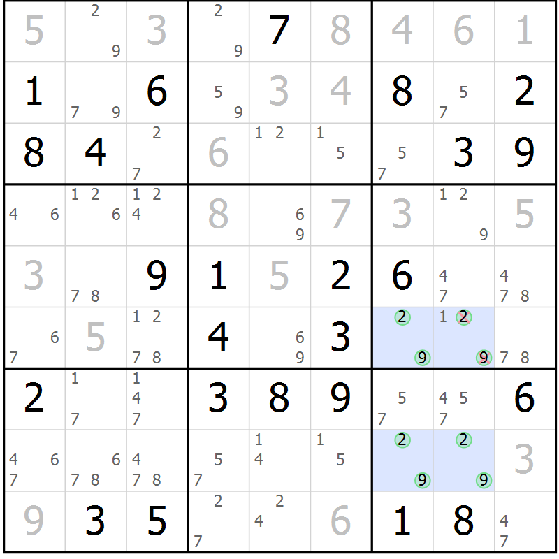 Position des candidats pour la solution de la Gr 68 page 71 du magazine de sudoku Virtuose n° 106