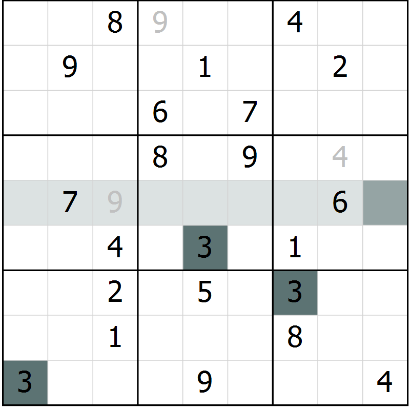 Position des candidats pour la solution de la Gr 7 page 10 du magazine de sudoku Virtuose n° 106