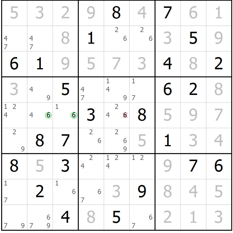 Position des candidats pour la solution de la Gr 70 page 73 du magazine de sudoku Virtuose n° 106
