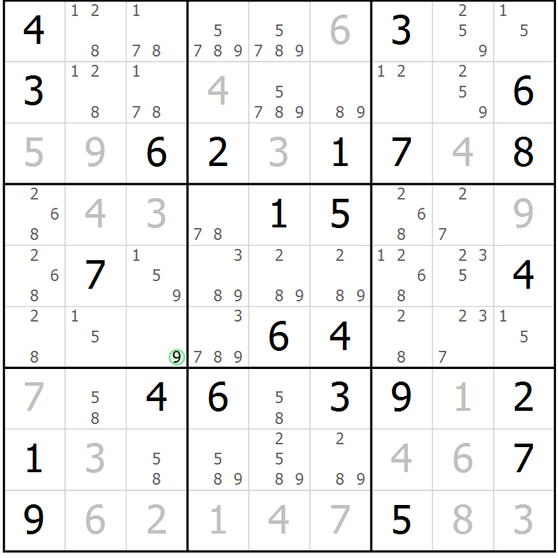 Position des candidats pour la solution de la Gr 80 page 83 du magazine de sudoku Virtuose n° 106