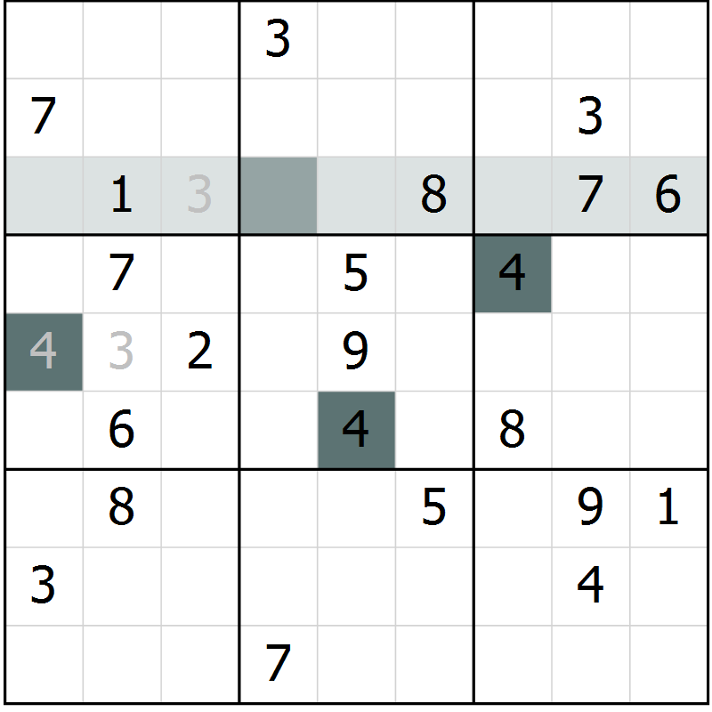 Position des candidats pour la solution de la Gr 1 page 4 du magazine de sudoku Platina n° 038