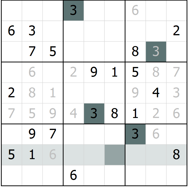 Position des candidats pour la solution de la Gr 2 page 5 du magazine de sudoku Platina n° 038