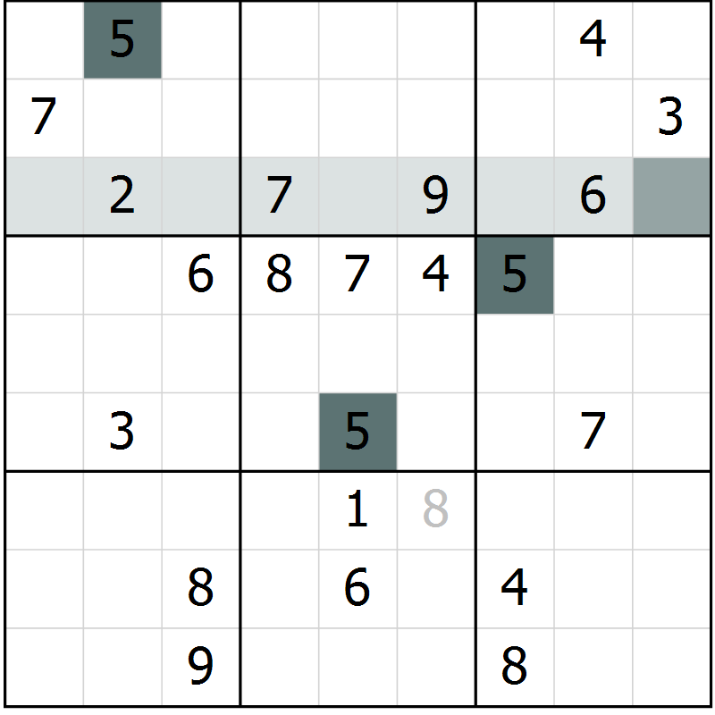 Position des candidats pour la solution de la Gr 3 page 6 du magazine de sudoku Platina n° 038