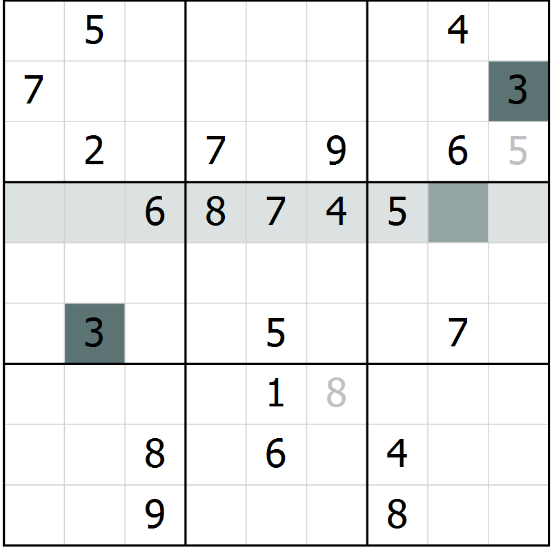 Position des candidats pour la solution de la Gr 3 page 6 du magazine de sudoku Platina n° 038