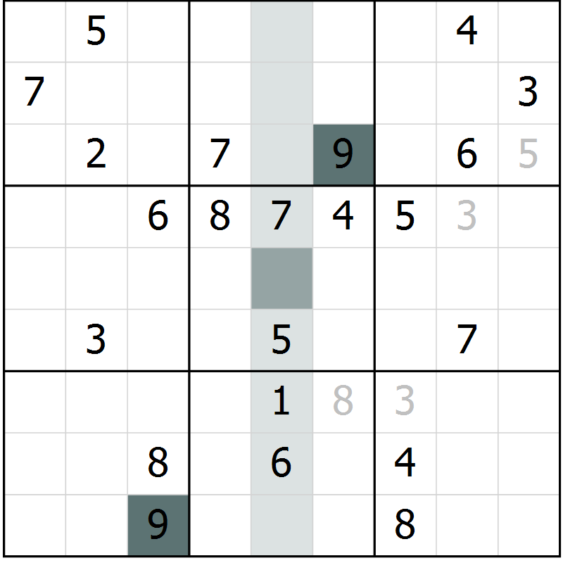 Position des candidats pour la solution de la Gr 3 page 6 du magazine de sudoku Platina n° 038
