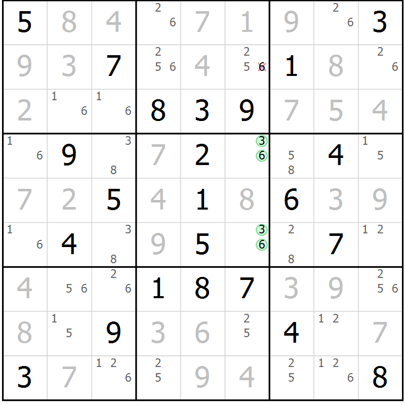 Position des candidats pour la solution de la Gr 30 page 33 du magazine de sudoku Platina n° 038