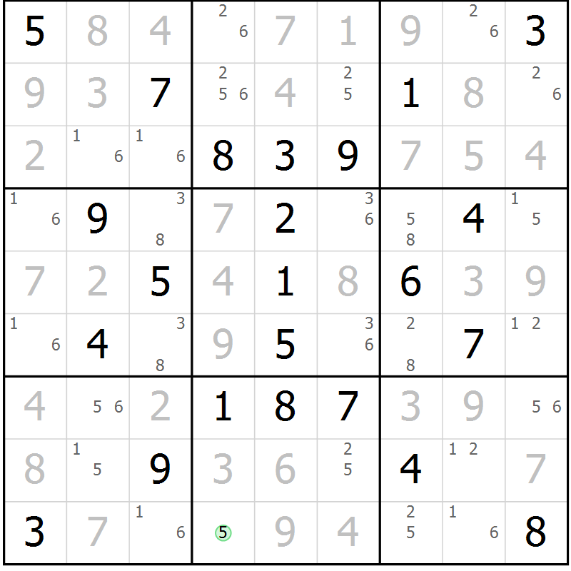 Position des candidats pour la solution de la Gr 30 page 33 du magazine de sudoku Platina n° 038
